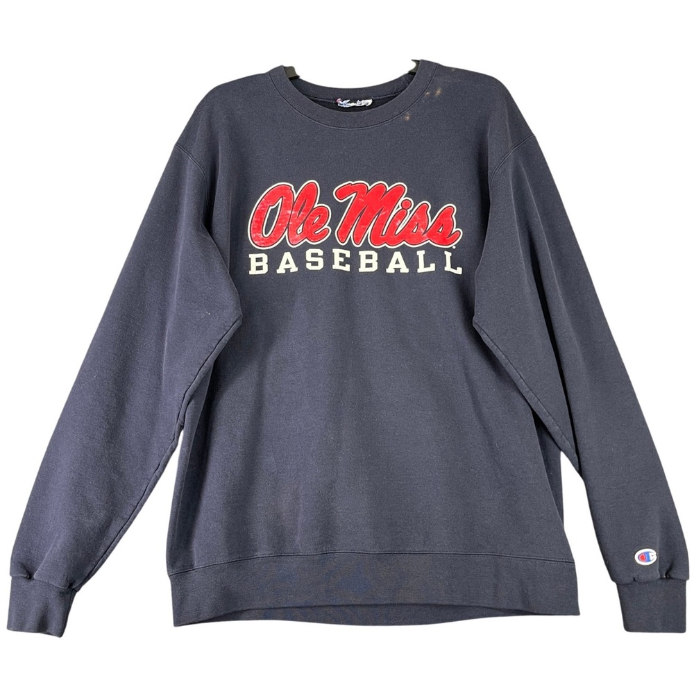 Vintage Ole Miss Champion Baseball Sweatshirt XL Men University of Mississippi